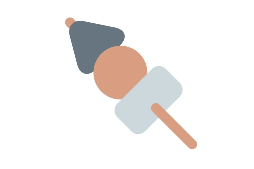 Three pieces of oden on a skewer make up this relatively unknown Japanese food emoji.