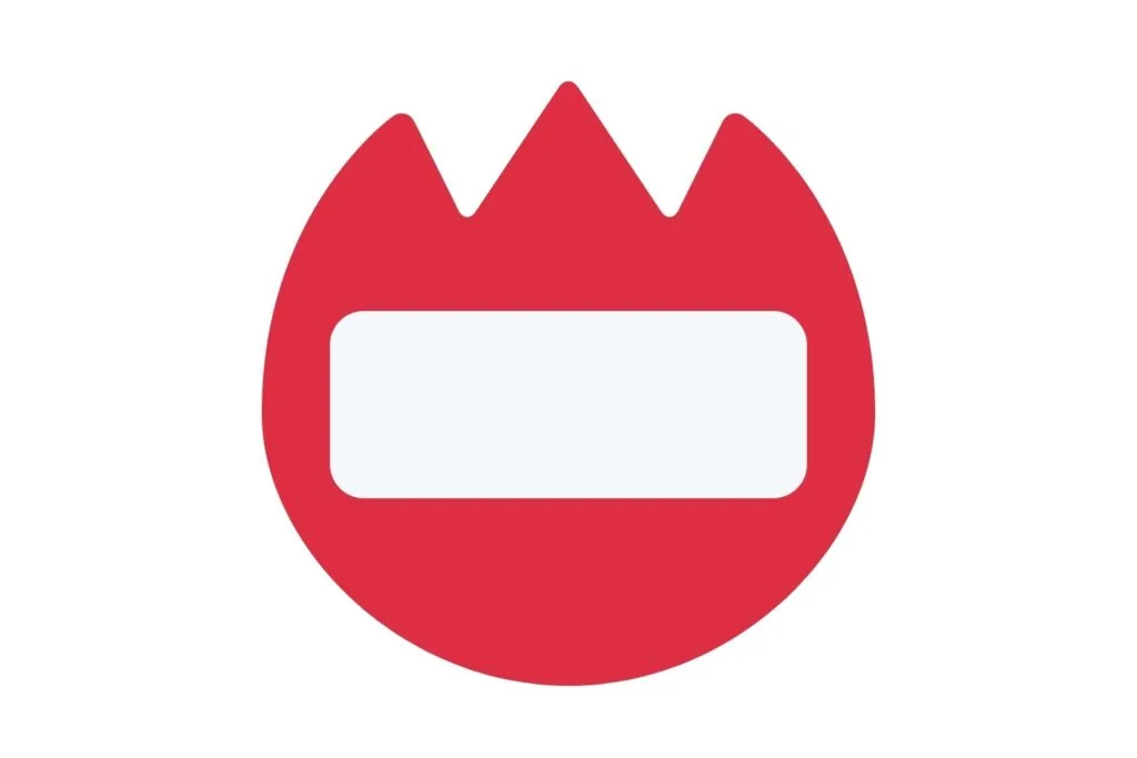 Commonly mistaken for a Japanese food emoji, the "tofu on fire" emoji has a white rectangle surrounded by a round red shape with three jagged points at the top that appear to look like flames.