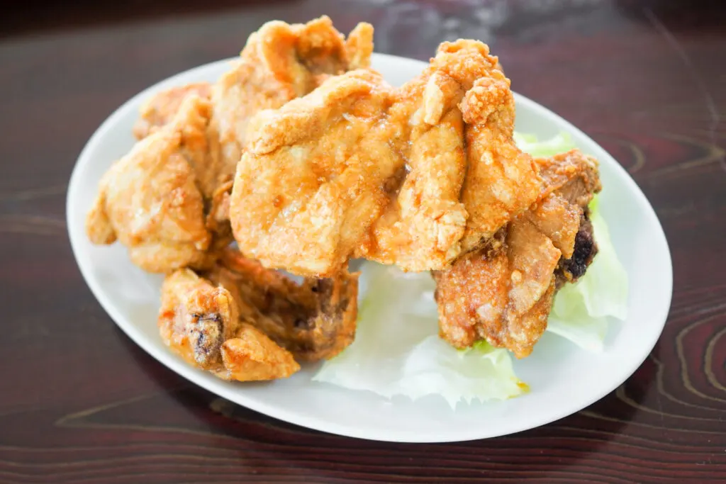 Hokkaido food: A plate of 'zangi' - spiced fried chicken, Hokkaido's version of chicken karaage.
